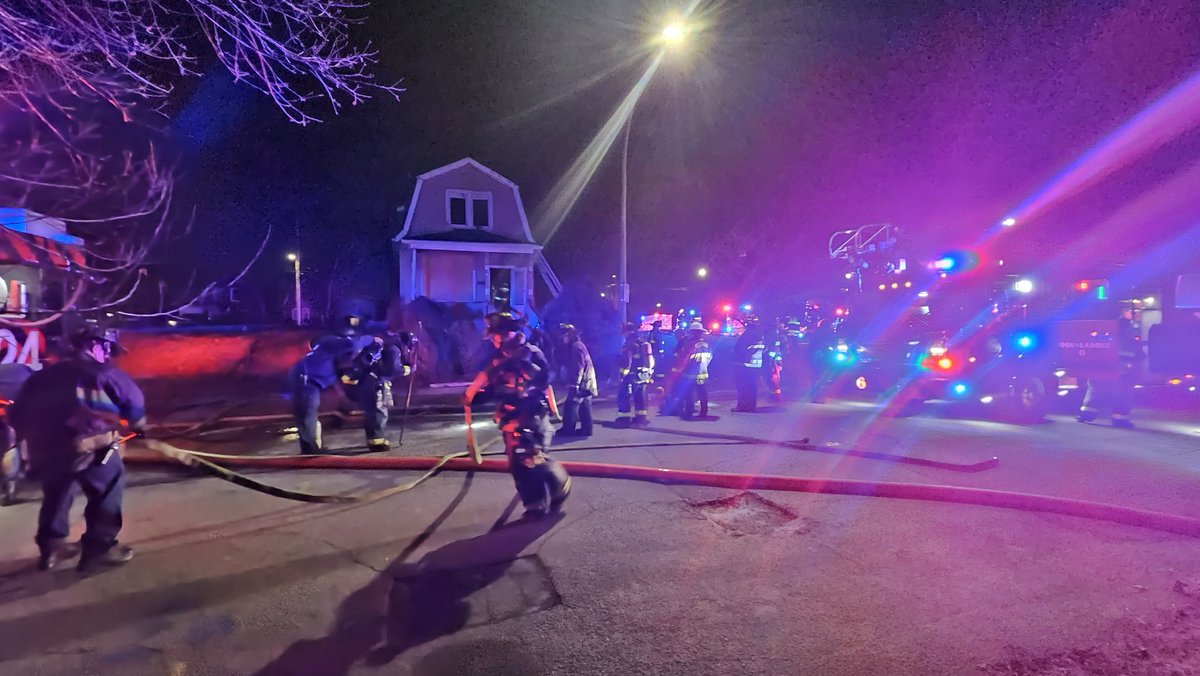 St. Louis firefighters working a first alarm fire in the 4900 block of Arlington.A firefighter called a MAYDAY after falling through a floor into the basement. The firefighter was unhurt & returned to duty.The building was vacant & the cause of the fire is under investigation
