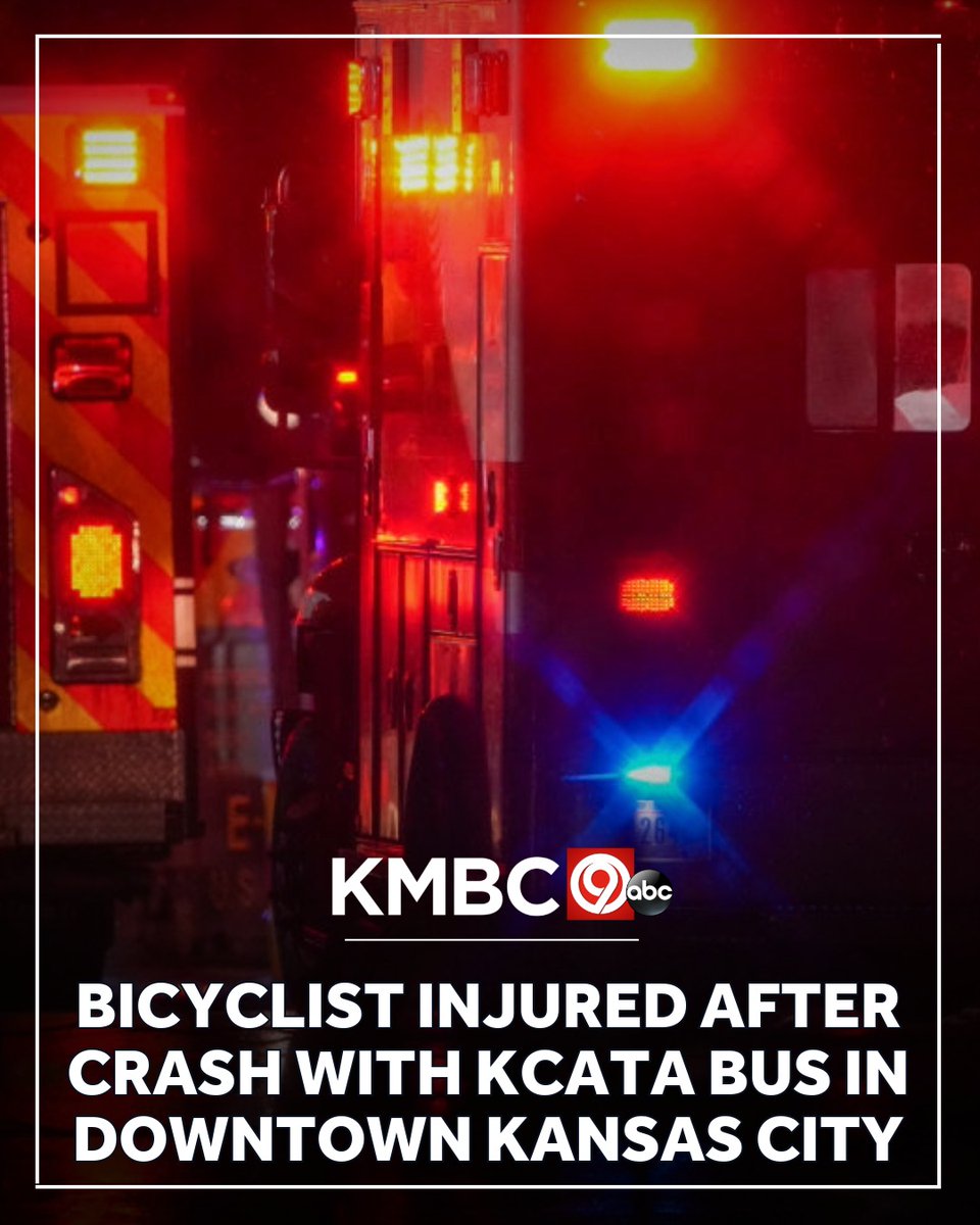 Kansas City police say a bicyclist is in critical condition after a crash involving a city bus downtown